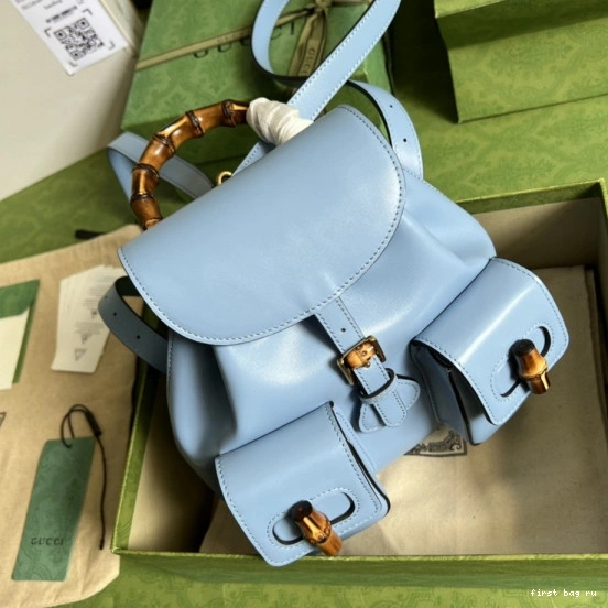 First bag ru GUCCI small backpack Bamboo 0816